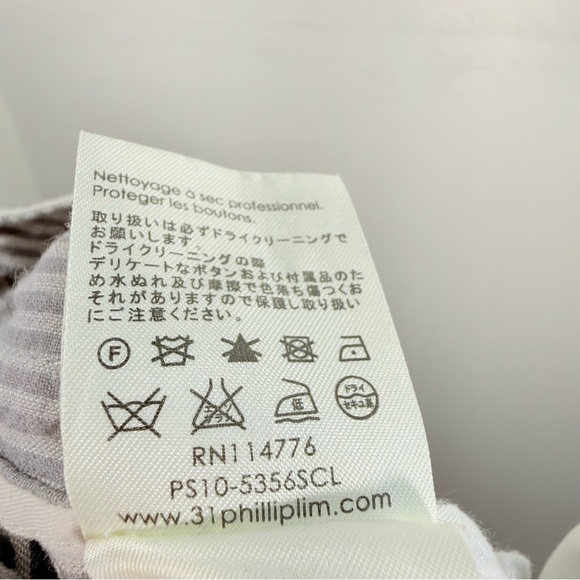 3.1 Philip Lim Gray Thin Stripe Cotton Linen Wrap Front Ankle Pants 2010 Size 6 - Picture 13 of 14